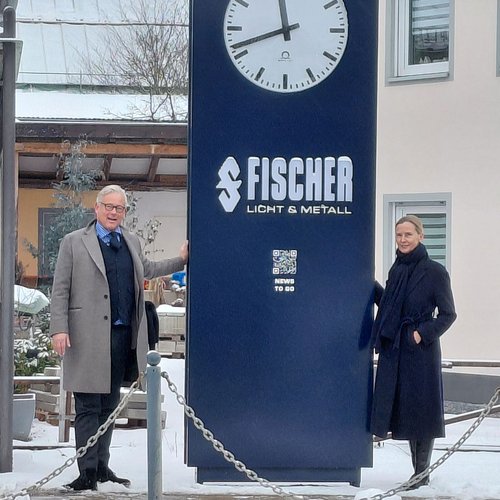 FISCHER Uhr in Mühlhausen als Wahrzeichen der Sulzgemeinde